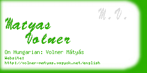 matyas volner business card
